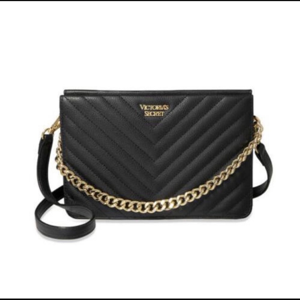 Victoria Secret Quilted Gold Purse w/ Gold Chain